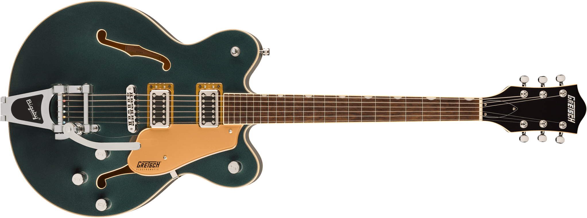 Gretsch G5622t Center Bloc Double-cut Bigsby Electromatic 2h Trem Lau - Cadillac Green - Semi hollow elektriche gitaar - Main picture