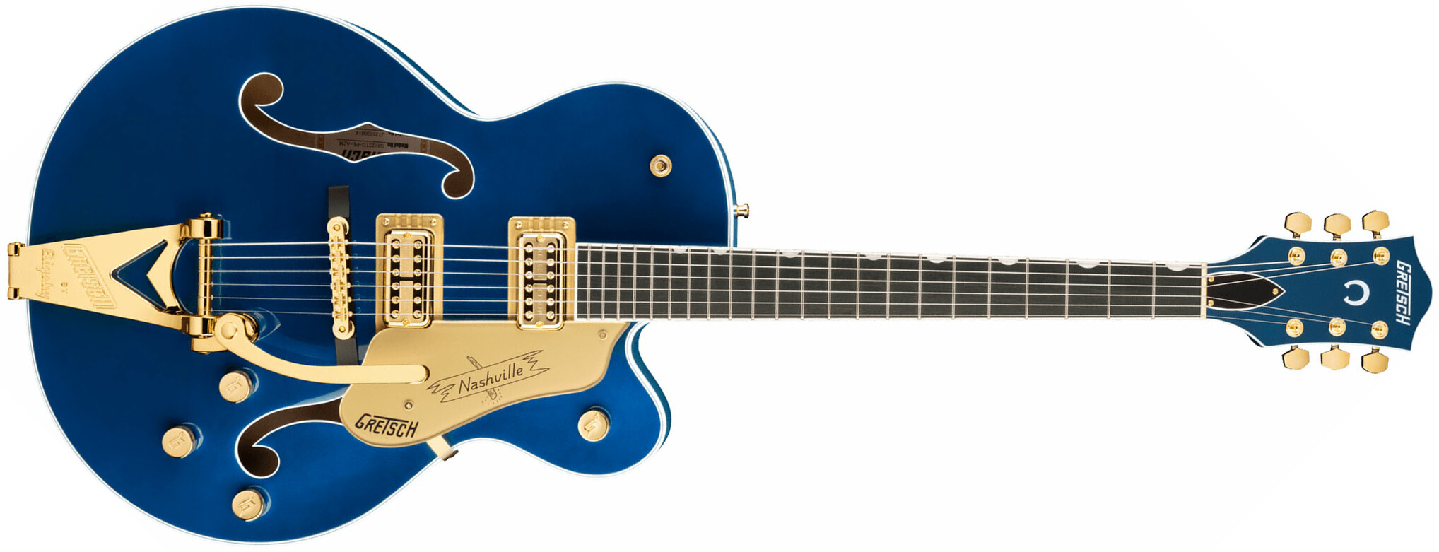 Gretsch G6120tg Players Edition Nashville Pro Jap Bigsby Eb - Azure Metallic - Semi hollow elektriche gitaar - Main picture