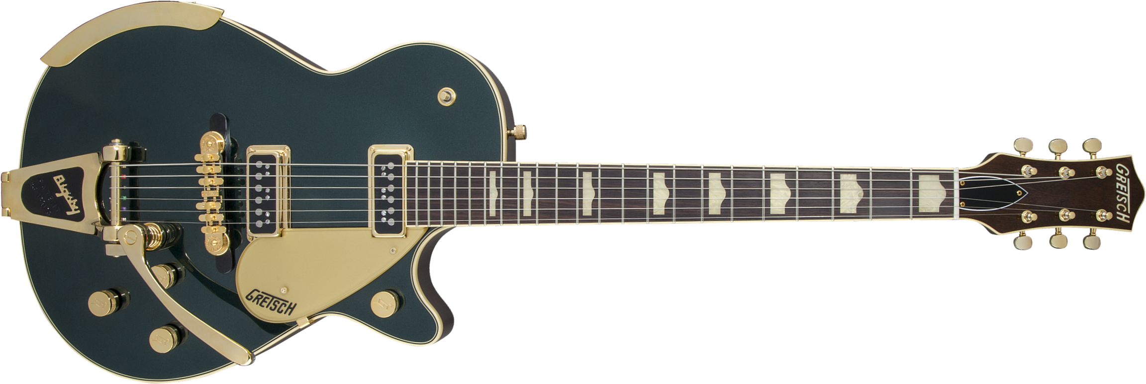 Gretsch G6128t-57 Duo Jet 1957 Vintage Select Jap 2h Tv Jones Trem Bigsby Rw - Cadillac Green - Enkel gesneden elektrische gitaar - Main picture