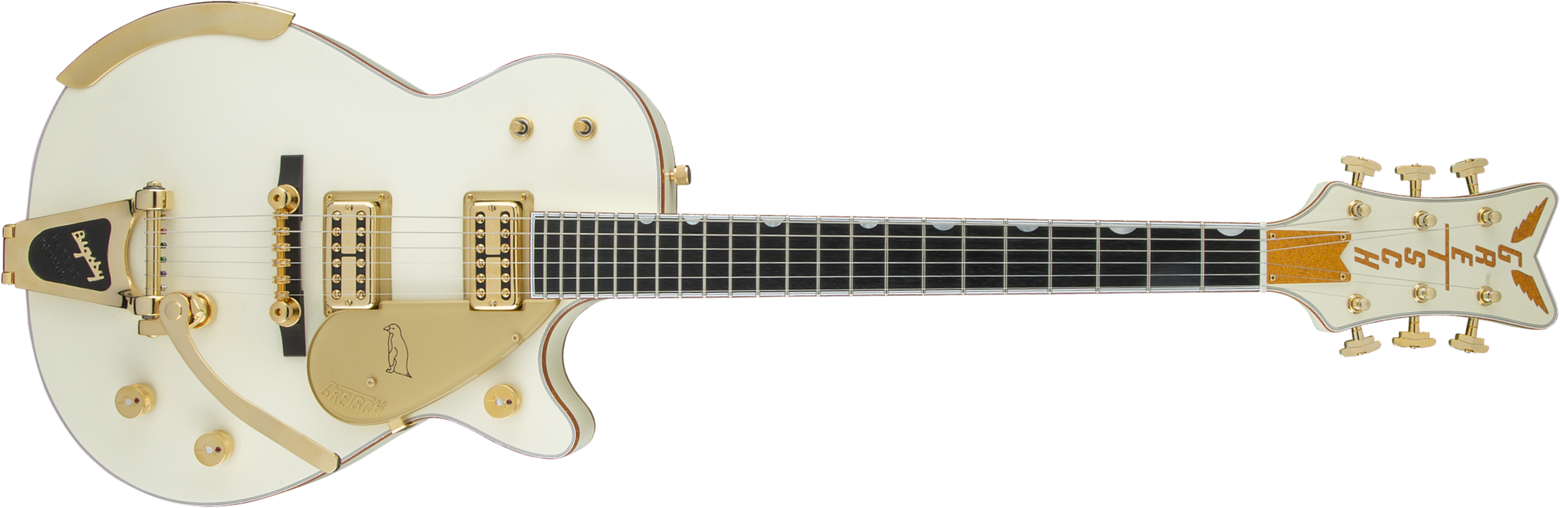 Gretsch G6134t-58 Penguin Bigsby Vintage Select  Pro Jap 2h Trem Eb - Vintage White - Enkel gesneden elektrische gitaar - Main picture