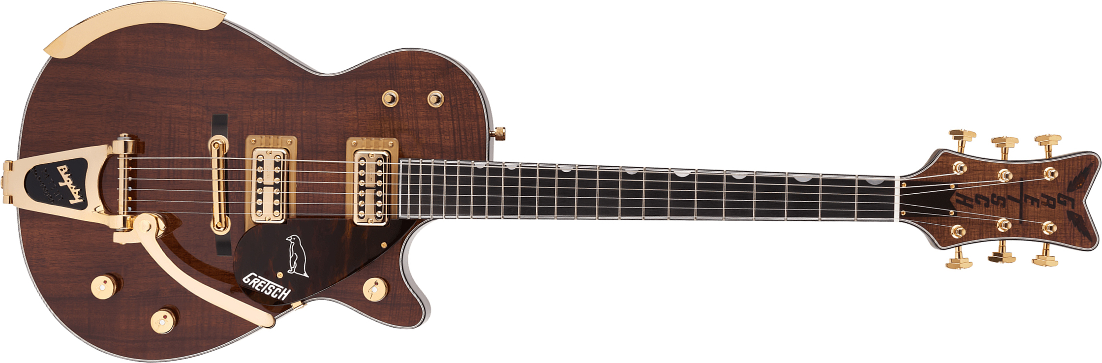Gretsch G6134t-ltd Penguin Koa Bigsby Pro Jap 2h Trem Eb - Natural - Enkel gesneden elektrische gitaar - Main picture