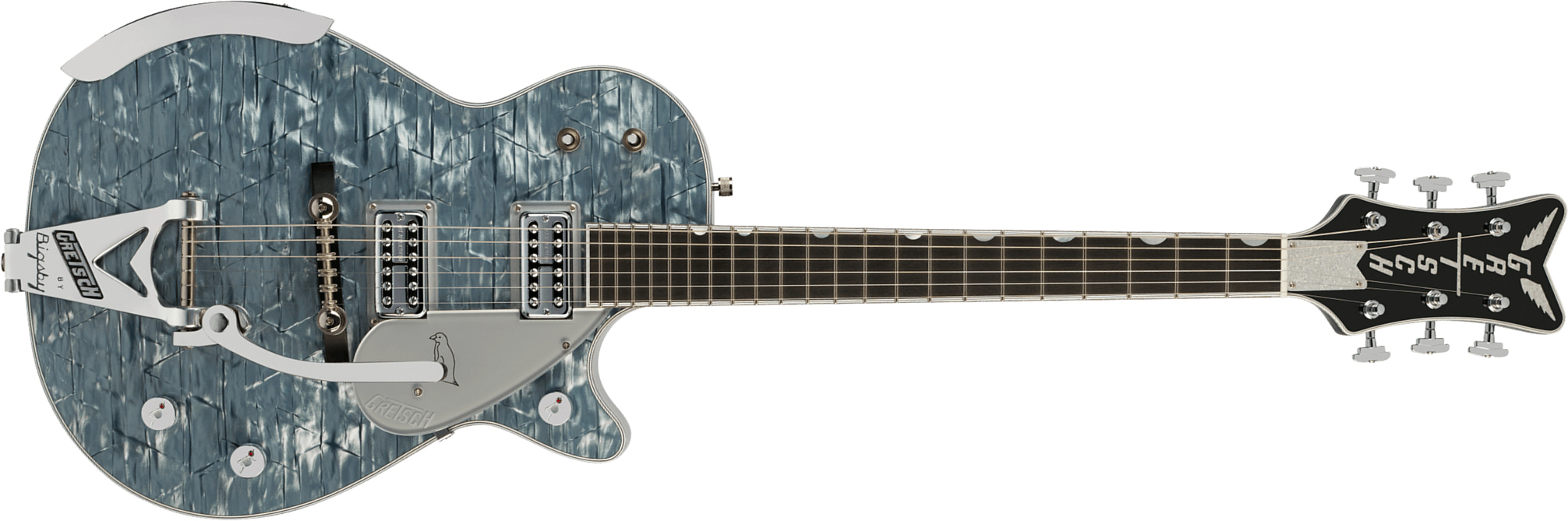 Gretsch G6134tg-58 Bigsby Penguin Ltd Pro Jap 2h Trem Eb - Light Blue Pearl - Single cut gitaar - Main picture