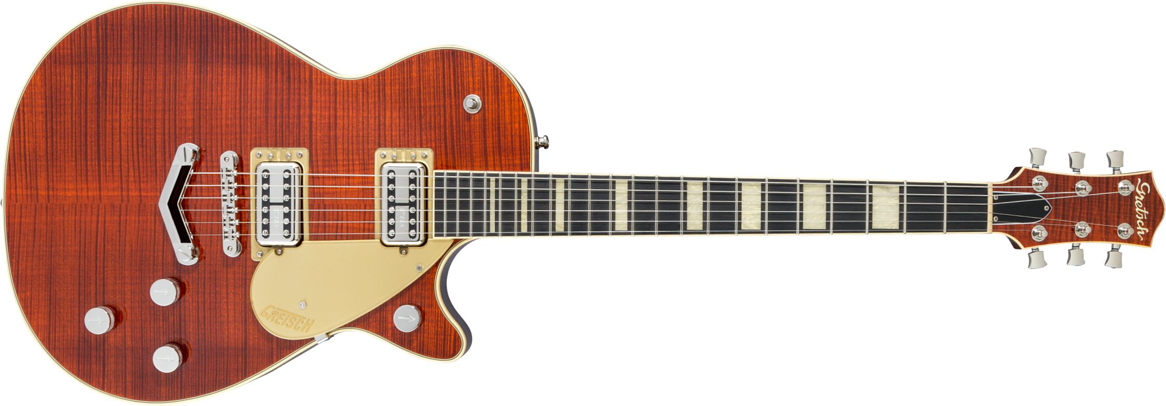 Gretsch G6228fm Players Edition Jet Bt Stoptail Professional Japon Ht Hh Eb - Bourbon Stain - Enkel gesneden elektrische gitaar - Main picture