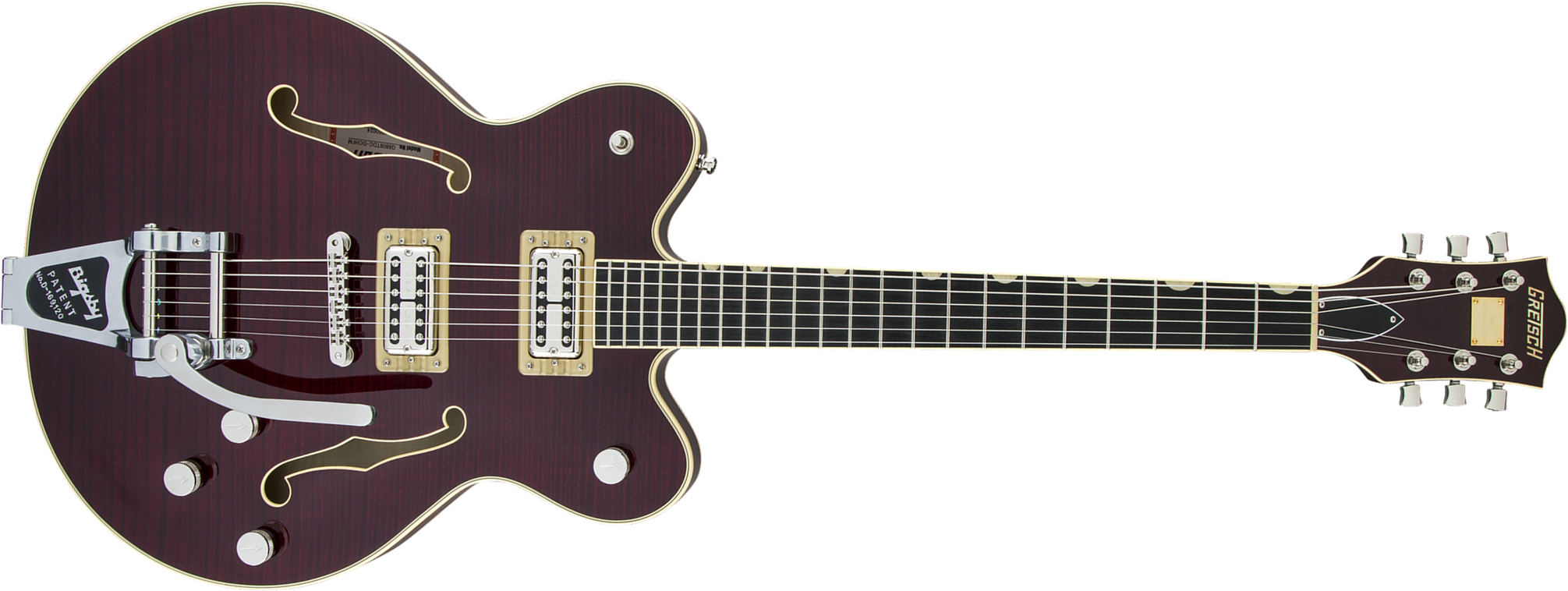 Gretsch G6609tfm Broadkaster Center Bloc Dc Players Edition Pro Jap Bigsby Eb - Dark Cherry Stain - Semi hollow elektriche gitaar - Main picture