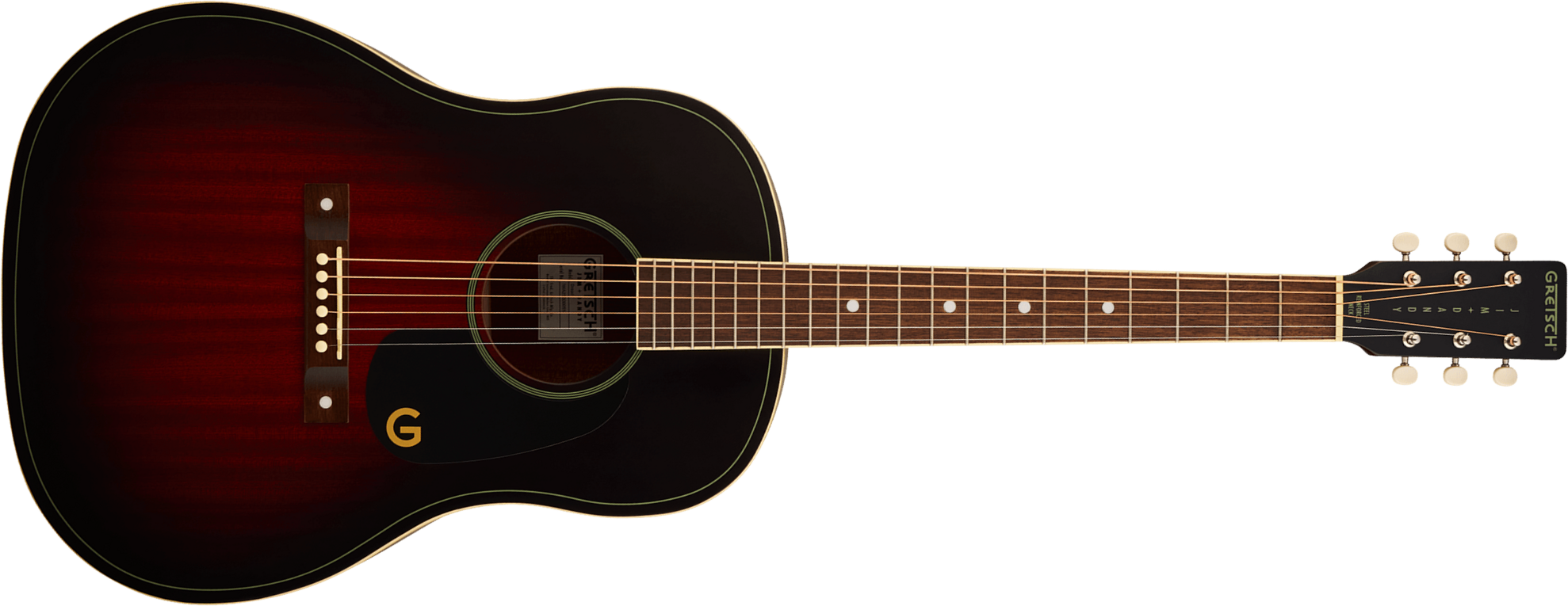 Gretsch Jim Dandy Dreadnought Tout Tilleul Noy - Deep Cherry Burst - Folk gitaar - Main picture