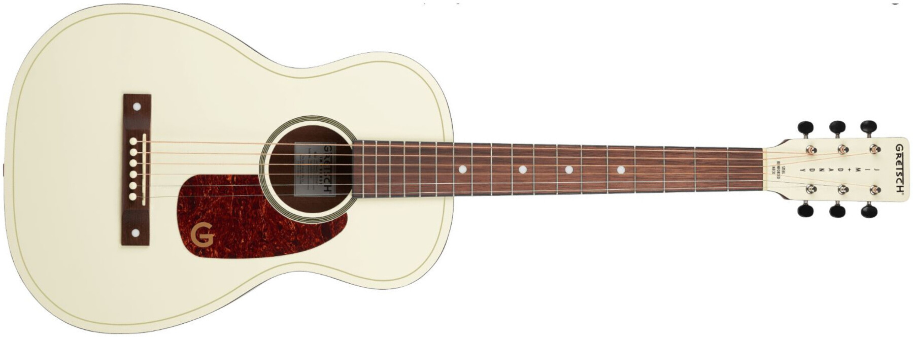 Gretsch Jim Dandy Parlor Ltd Sapele Wal - Vintage White - Folk gitaar - Main picture