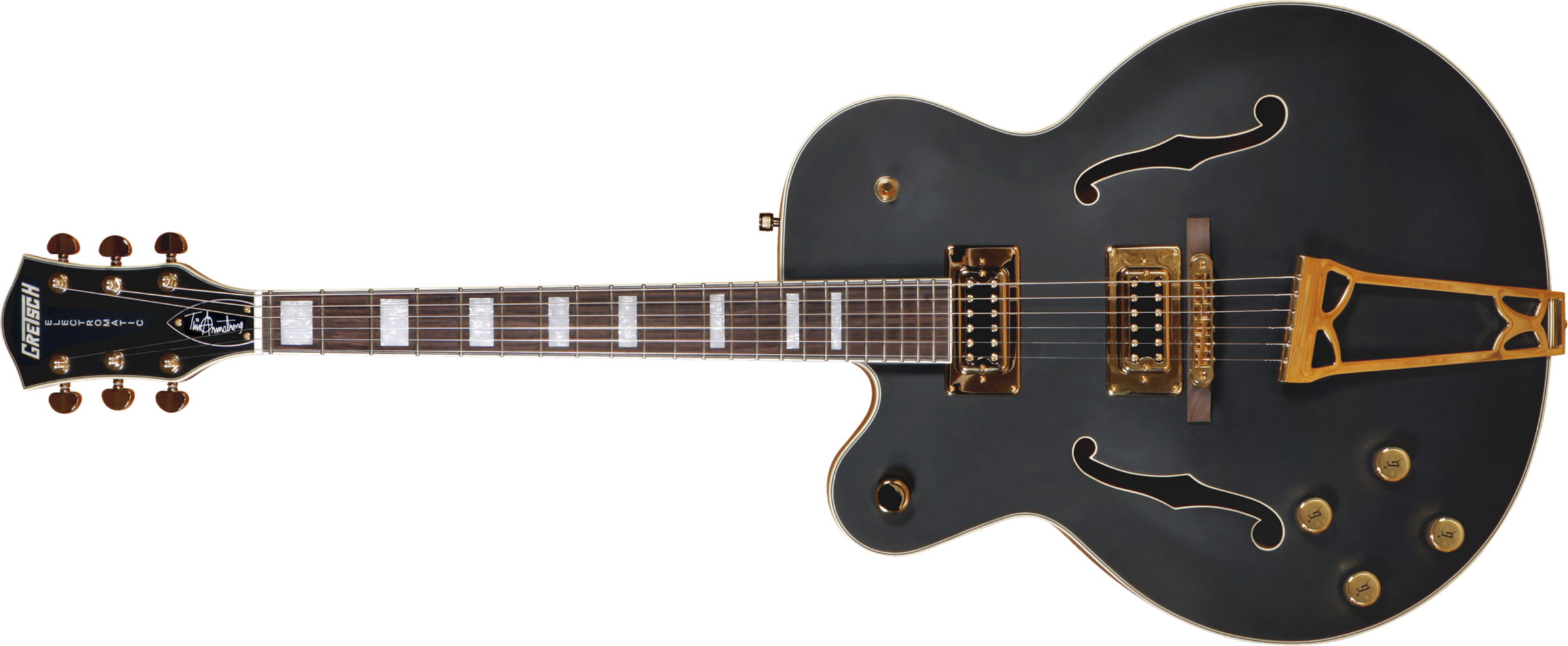 Gretsch Tim Armstrong G5191bk Electromatic Hollow Body Left-handed - Black Matte - Linkshandige elektrische gitaar - Main picture