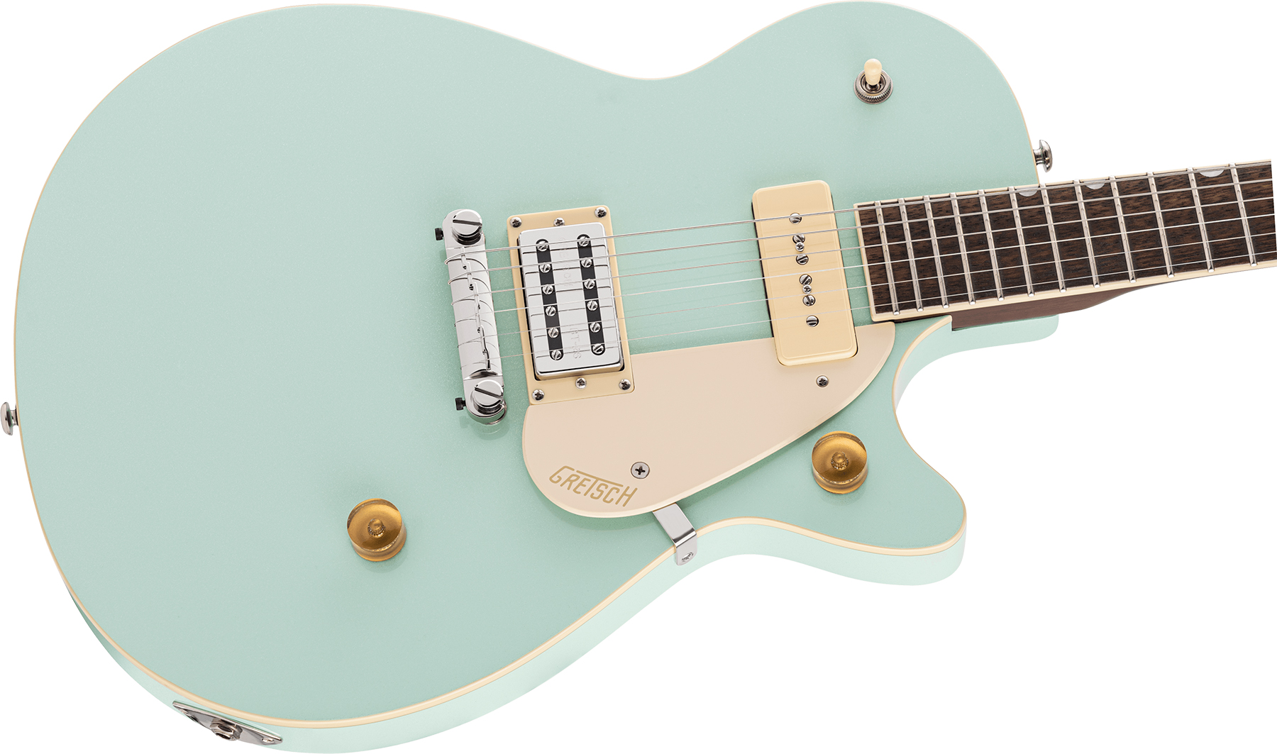 Gretsch G2215-p90 Streamliner Junior Jet Club Hs Ht Lau - Mint Metallic - Enkel gesneden elektrische gitaar - Variation 2