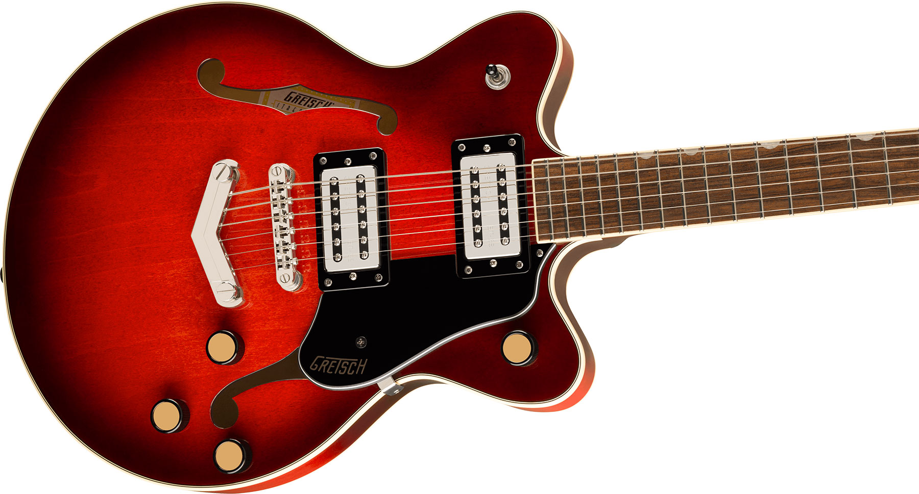 Gretsch G2655 Center Block Jr Dc V-stoptail Streamliner 2h Ht Lau - Claret Burst - Guitarra eléctrica de doble corte. - Variation 2