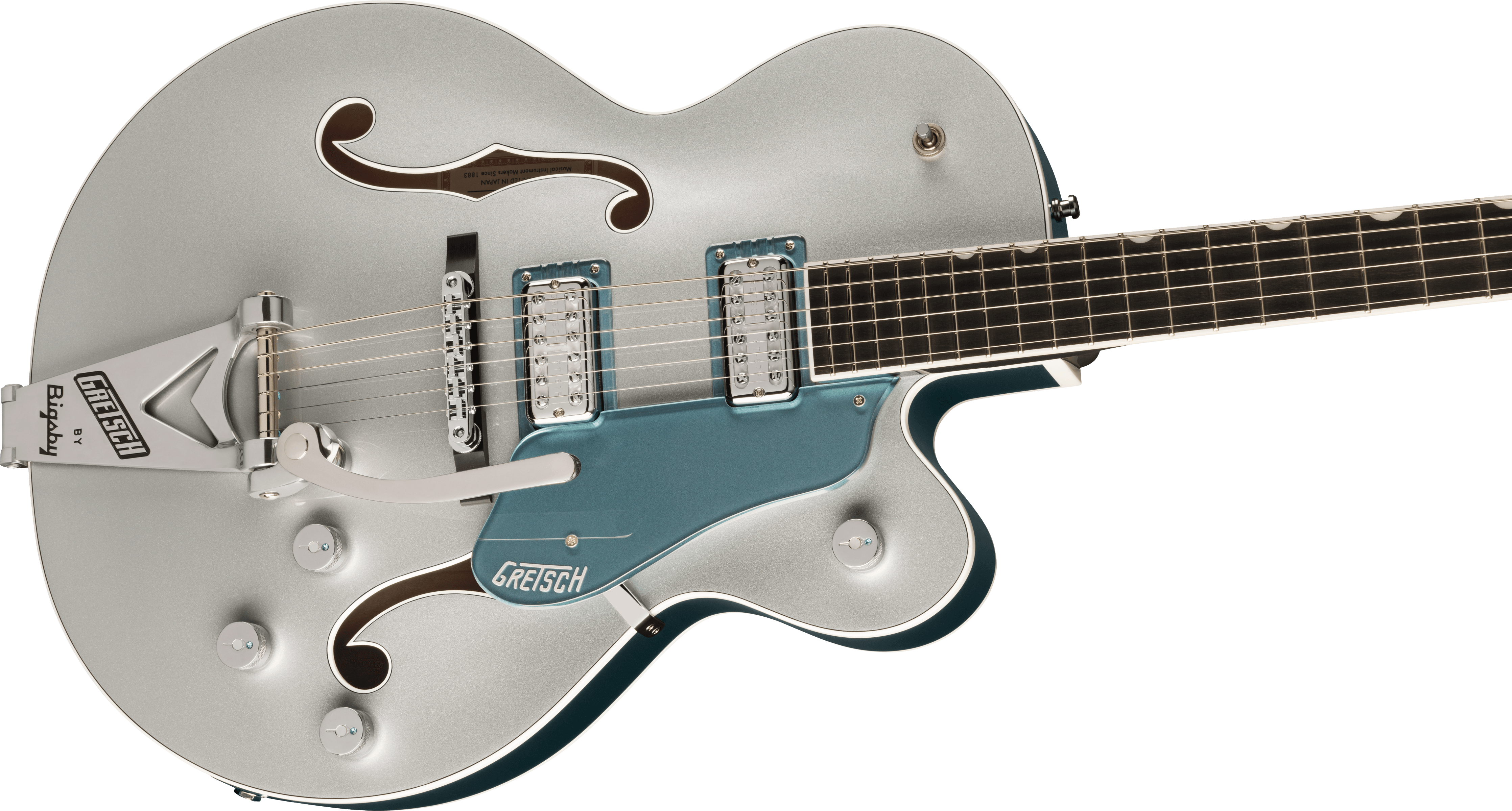 Gretsch G6118t-140 Ltd 140th Double-platinum Anniversary Eb - Two-tone Stone Platinum/pure Platinum - Semi hollow elektriche gitaar - Variation 2