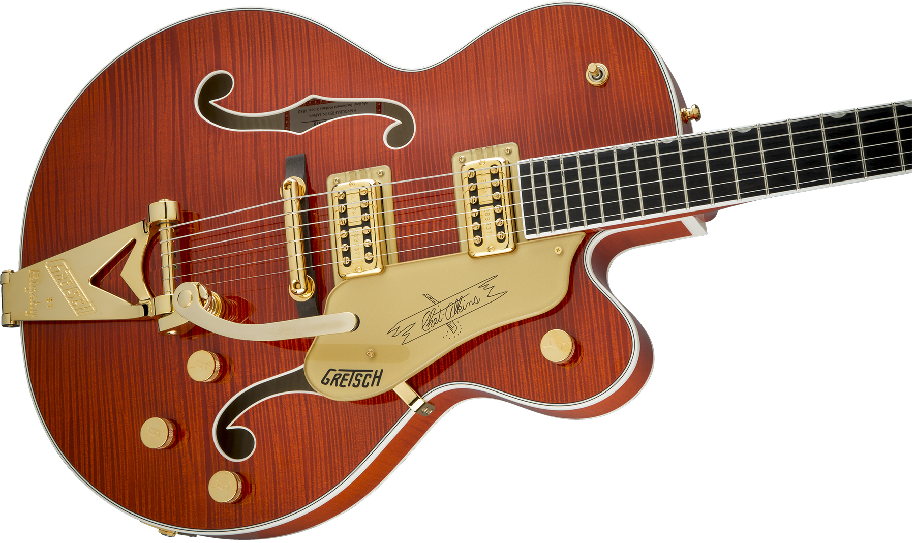 Gretsch G6120tfm Players Edition Nashville Pro Jap Bigsby Eb - Orange Stain - Semi hollow elektriche gitaar - Variation 2