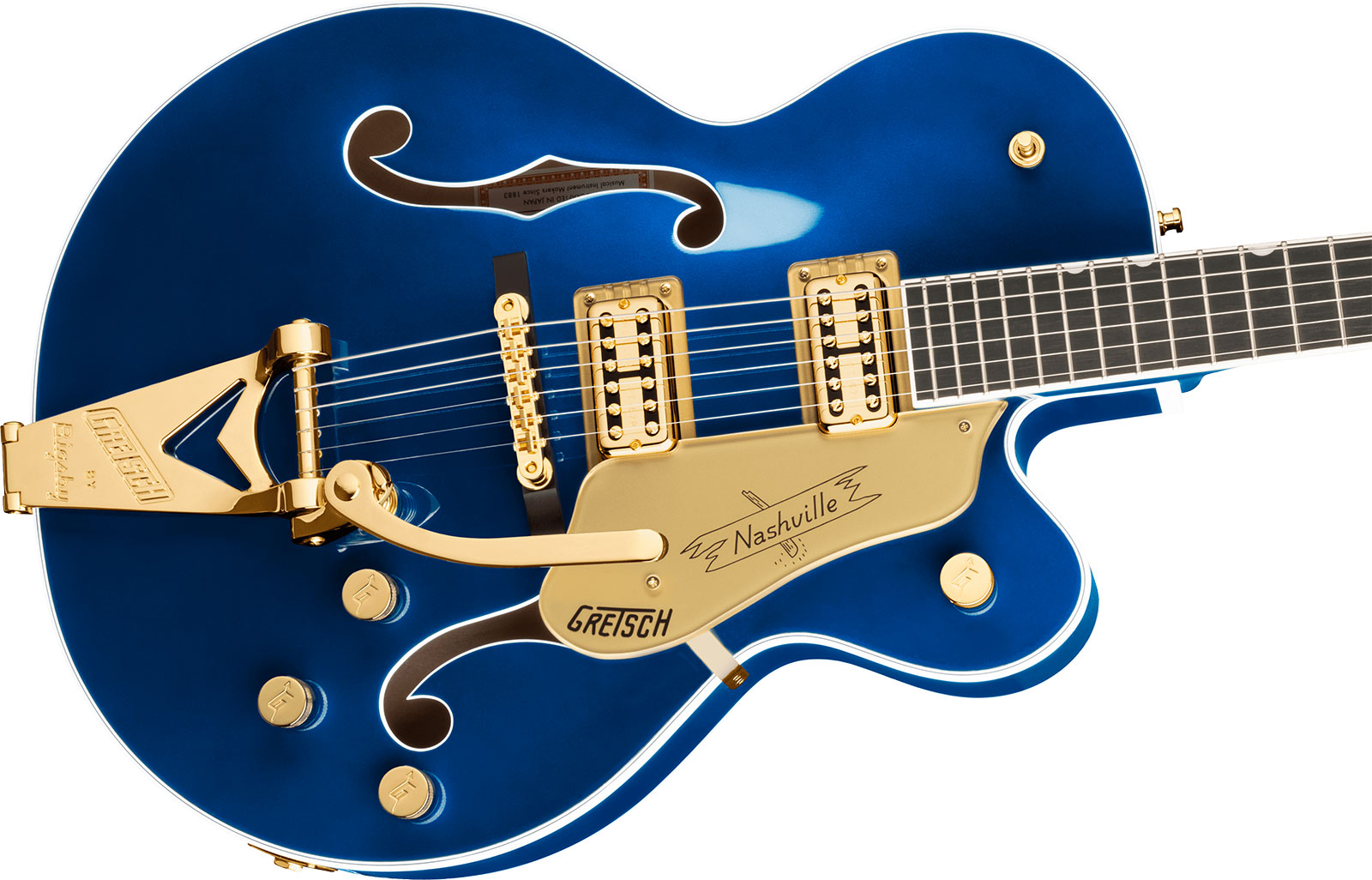 Gretsch G6120tg Players Edition Nashville Pro Jap Bigsby Eb - Azure Metallic - Semi hollow elektriche gitaar - Variation 2