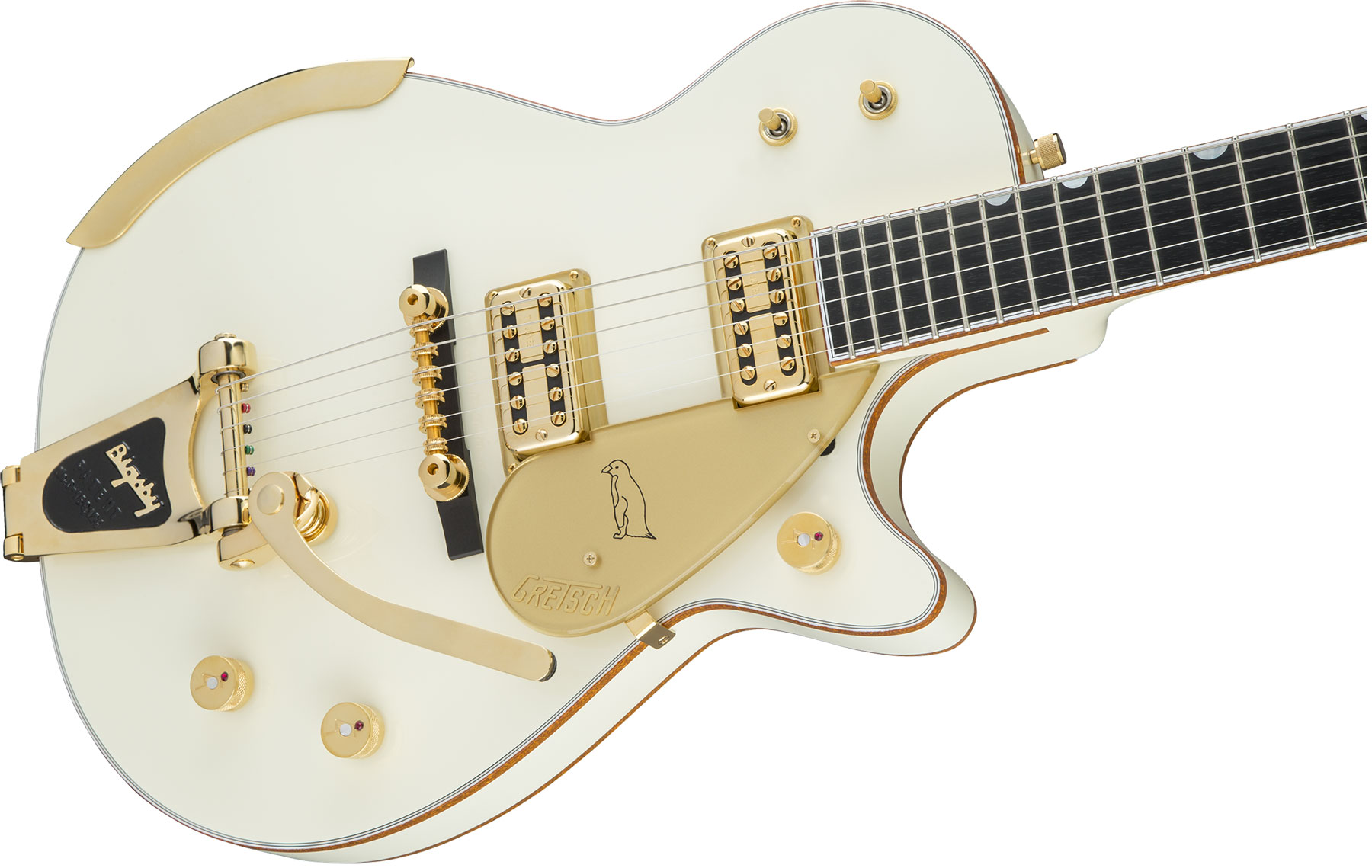 Gretsch G6134t-58 Penguin Bigsby Vintage Select  Pro Jap 2h Trem Eb - Vintage White - Enkel gesneden elektrische gitaar - Variation 2