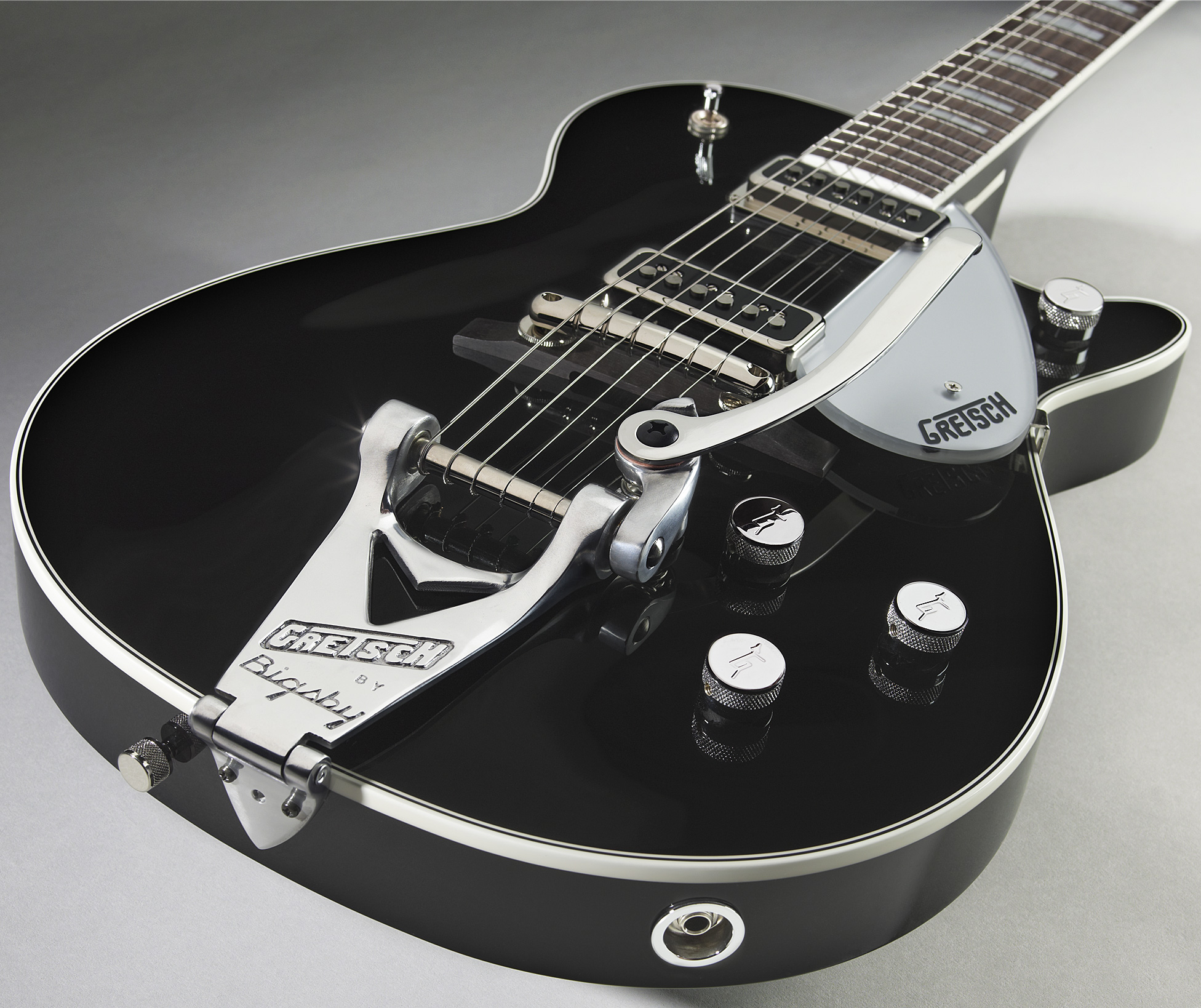 Gretsch George Harrison G6128t-gh Signature Duo Jet - Black - Enkel gesneden elektrische gitaar - Variation 2