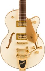 Semi hollow elektriche gitaar Gretsch Electromatic Chris Rocha Broadkaster Jr. Center Block - Vintage white