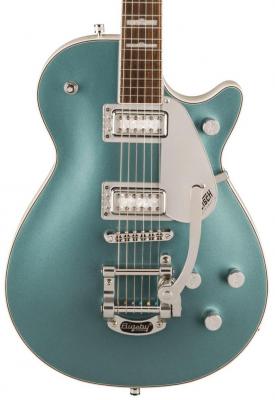 GRETSCH G5230T-140 Electromatic 140th Double Platinum Jet FT Single-Cut Bigsby - two-tone stone / pearl platinum