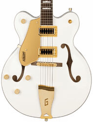 Linkshandige elektrische gitaar Gretsch G5422GLH Electromatic Classic Hollow Body Double-Cut With Gold Hardware - Snowcrest white
