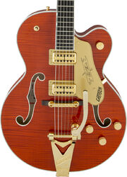 Semi hollow elektriche gitaar Gretsch G6120TFM Players Edition Nashville Professional Japan - Orange stain