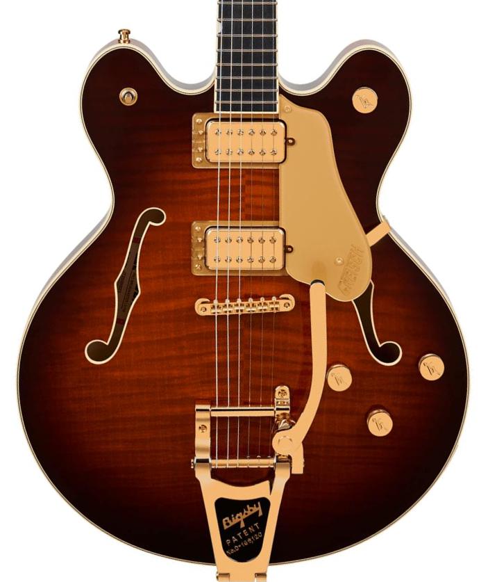 Semi hollow elektriche gitaar Gretsch Pro. Japan Broadkaster LX Center Block Bigsby - Havana burst
