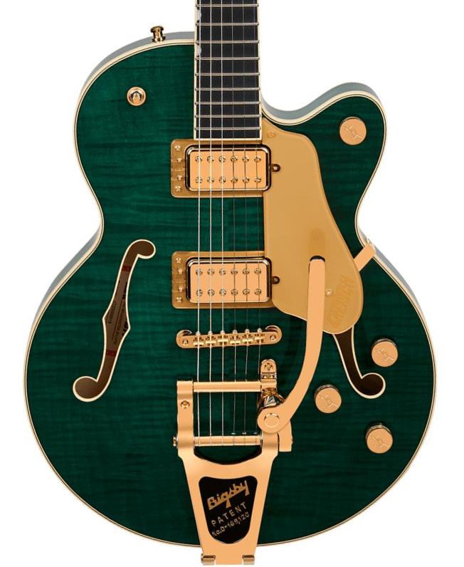 Semi hollow elektriche gitaar Gretsch Pro. Japan Broadkaster Jr. LX Center Block Bigsby - Tropic aura