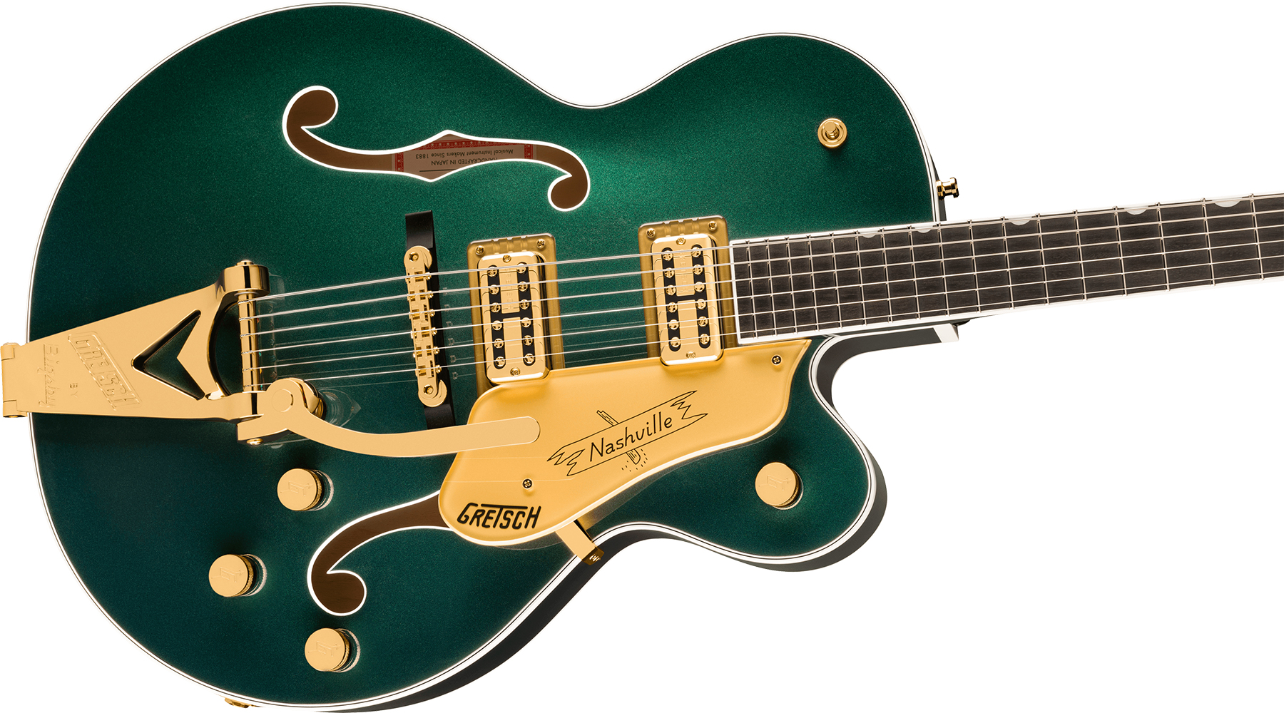 Gretsch Nashville Hollow Body Bigsby Gh Pro Jap 2h Trem Eb - Cadillac Green - Semi hollow elektriche gitaar - Variation 2