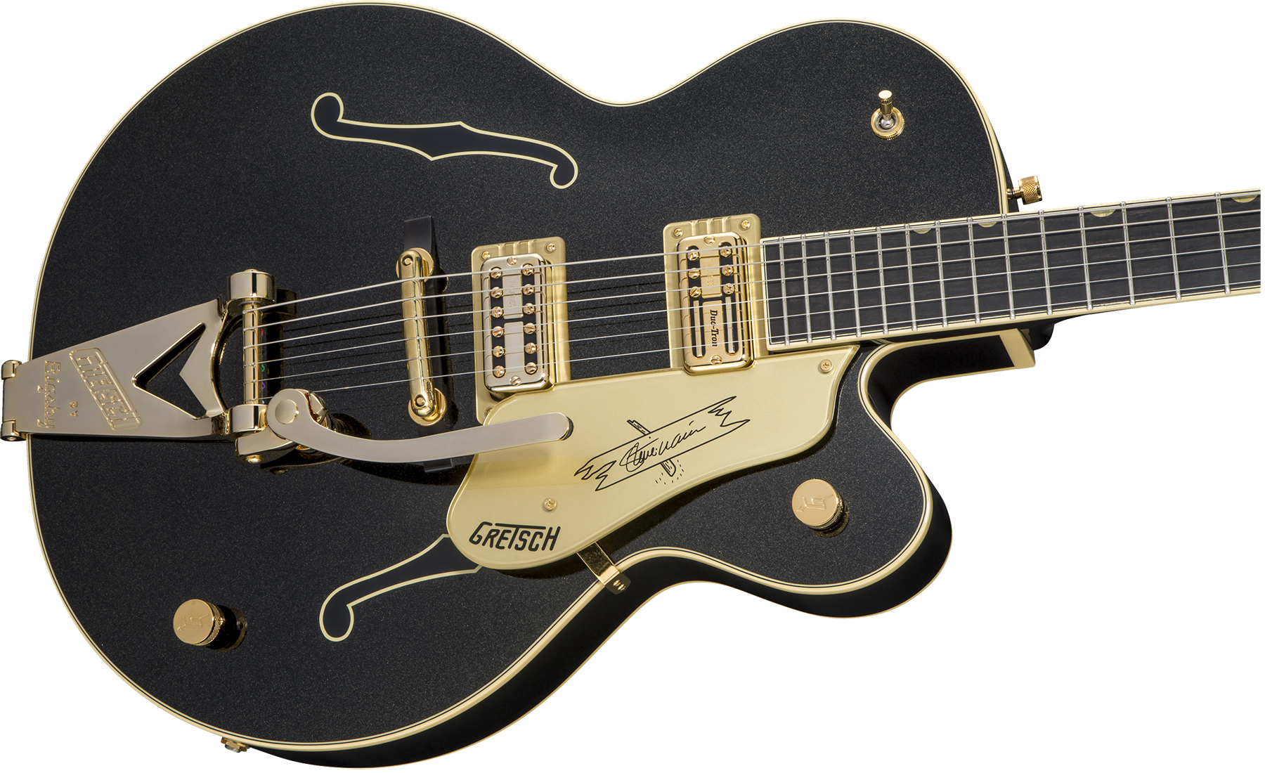 Gretsch Steve Wariner G6120t-sw Nashville Japon Signature Hh Bigsby Eb - Magic Black - Semi hollow elektriche gitaar - Variation 2
