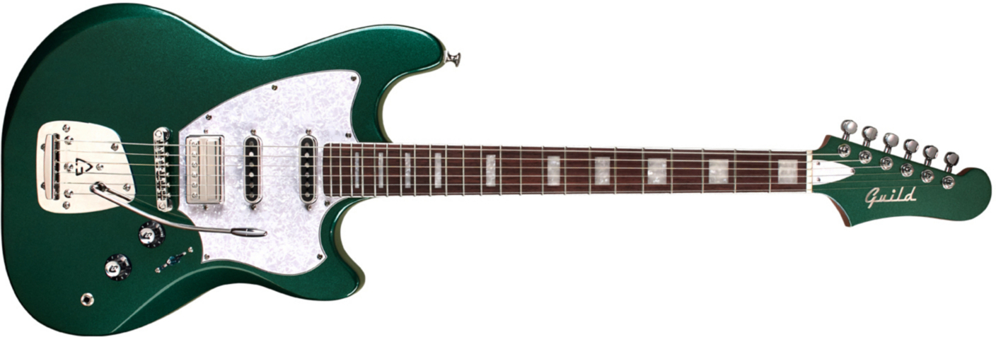 Guild Surfliner Deluxe Trem Hss Rw - Evergreen Metallic - Retro-rock elektrische gitaar - Main picture