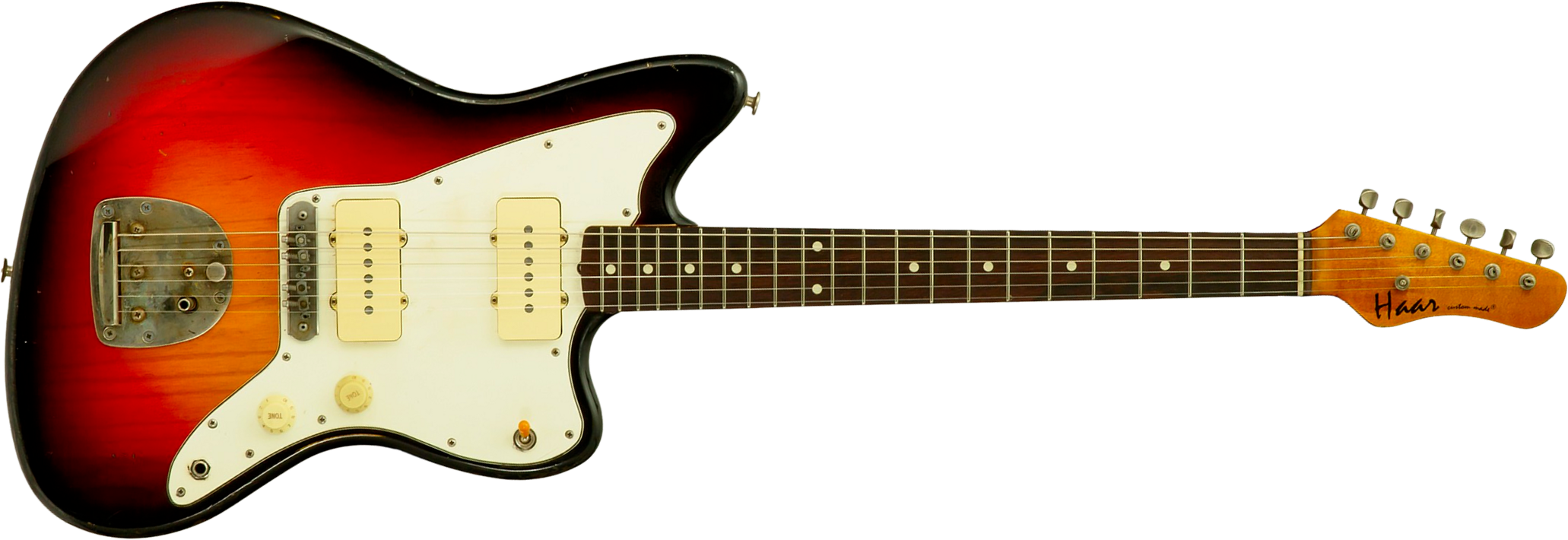 Haar Guitars Trad Jm 2s Fralin #43593 - Aged 3 Tone Sunburst - Retro-rock elektrische gitaar - Main picture