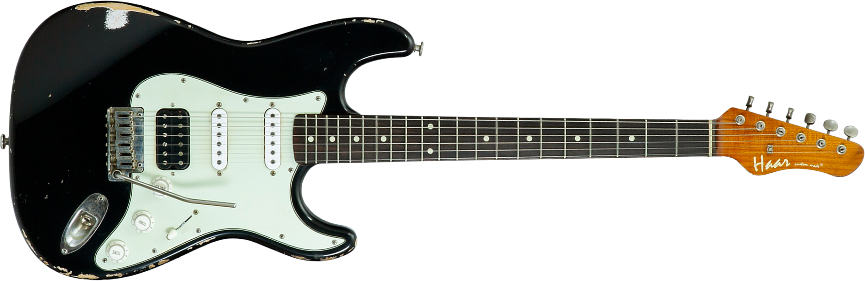 Haar Guitars Trad S Hss Amber Trem Rw #43517 - Aged Black - Elektrische gitaar in Strat vorm - Main picture