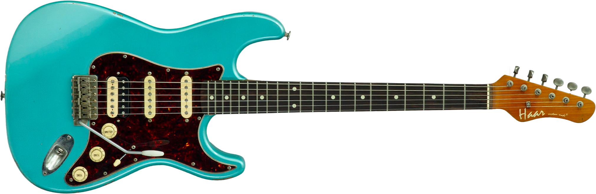 Haar Guitars Trad S Hss Lindy Fralin Trem Rw #43592 - Aged Teal Green Metallic - Elektrische gitaar in Strat vorm - Main picture