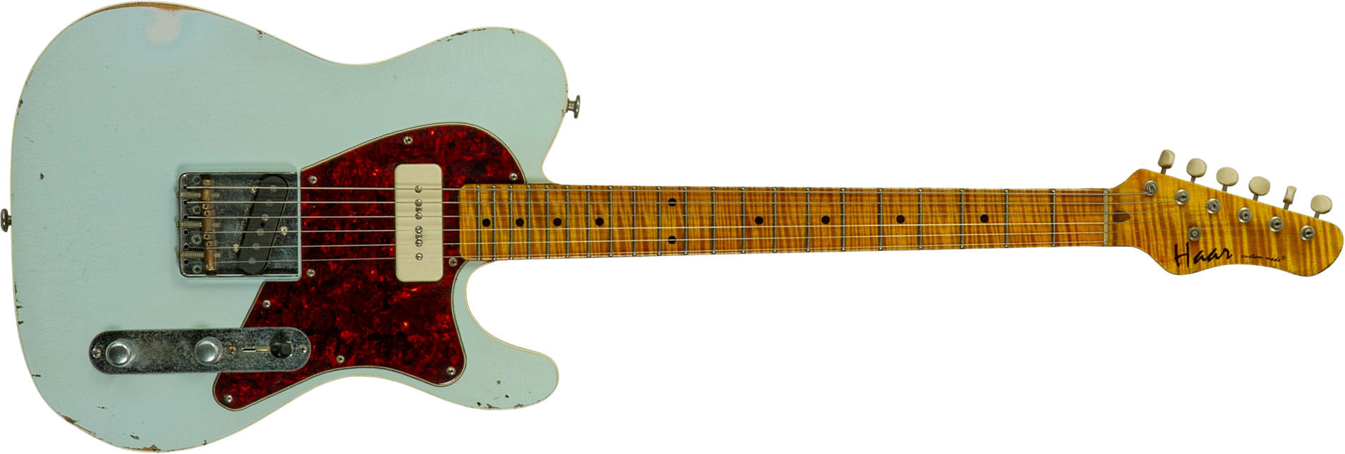 Haar Guitars Trad T  2s Lindy Fralin P90 #43675 - Aged Faded Sonic Blue - Televorm elektrische gitaar - Main picture