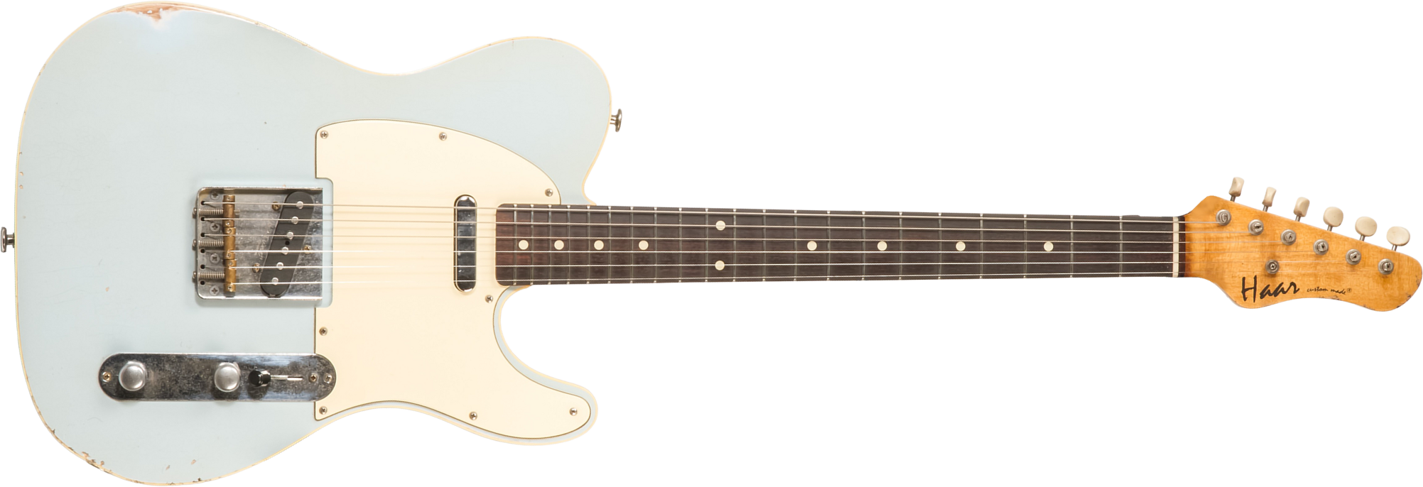 Haar Guitars Trad T Custom 2s Lindy Fralin Ht Rw #42268 - Aged Sonic Blue - Televorm elektrische gitaar - Main picture