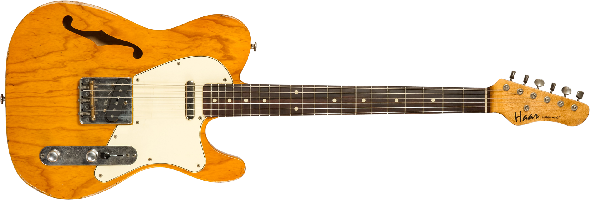 Haar Guitars Trad T Thinline 2s Lindy Fralin Ht Rw #42269 - Aged Orange Antique - Televorm elektrische gitaar - Main picture