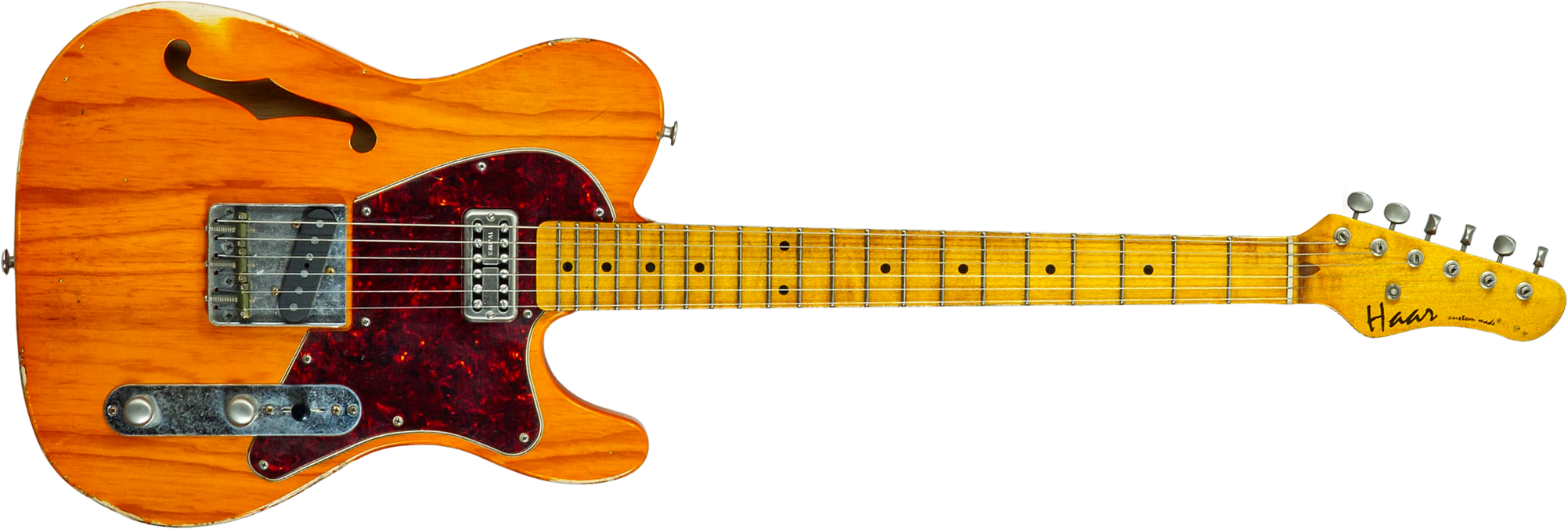 Haar Guitars Trad T Thinline Sh Tv Jones / Lindy Fralin Mn #43674 - Aged Orange See Through - Televorm elektrische gitaar - Main picture