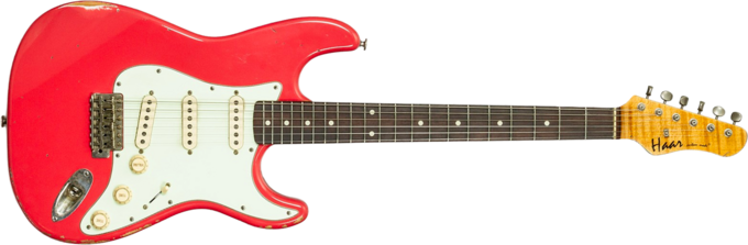 Haar guitars Trad S #43486 - Aged fiesta red