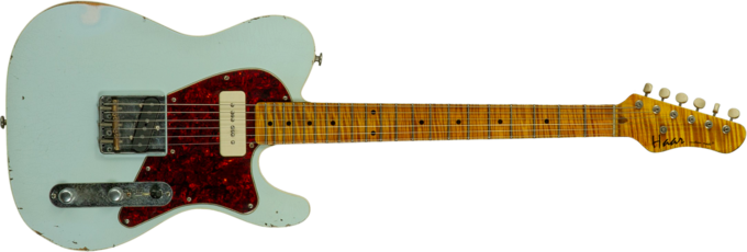 Haar guitars Trad T #43675 - Aged faded sonic blue