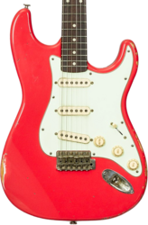 Elektrische gitaar in strat vorm Haar guitars Trad S #43486 - AGED FIESTA RED