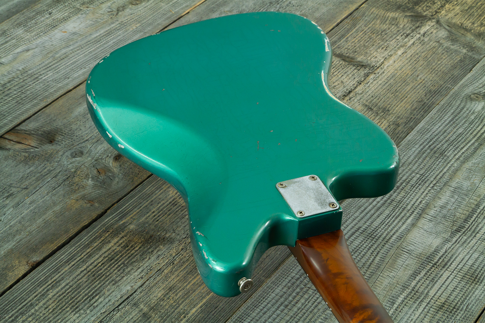Haar Guitars Trad Jg 2s Amber Trem Rw #43594 - Aged Sherwood Green Metallic - Retro-rock elektrische gitaar - Variation 10