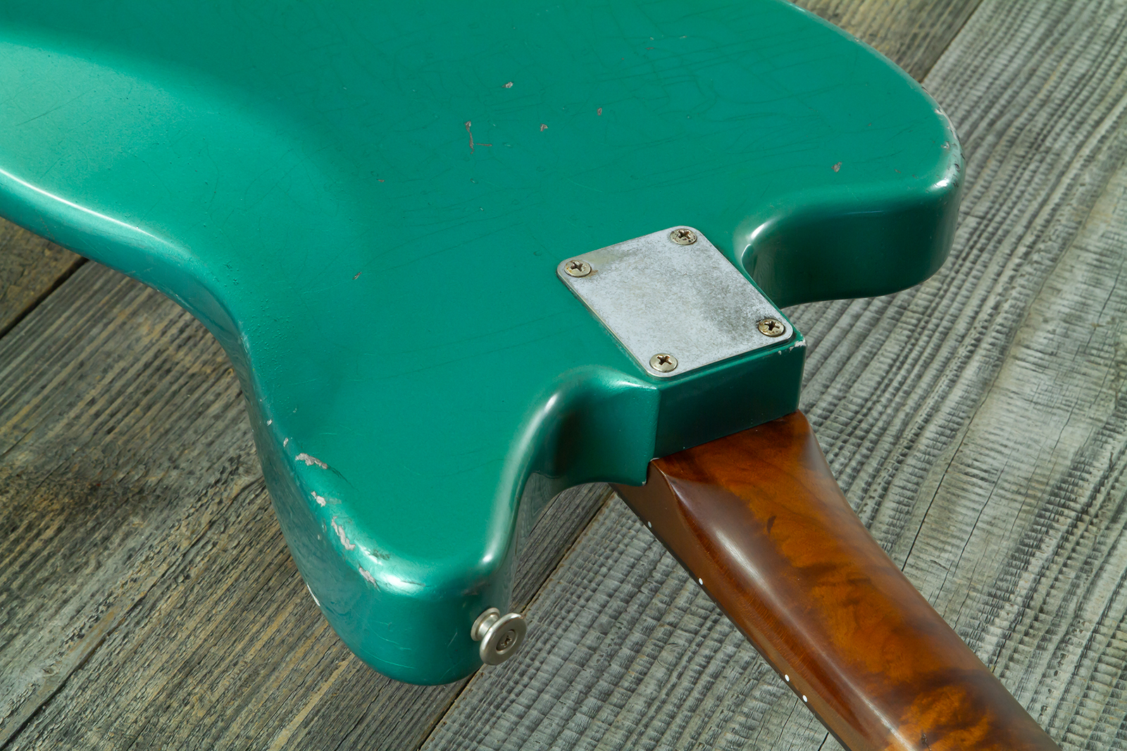 Haar Guitars Trad Jg 2s Amber Trem Rw #43594 - Aged Sherwood Green Metallic - Retro-rock elektrische gitaar - Variation 13