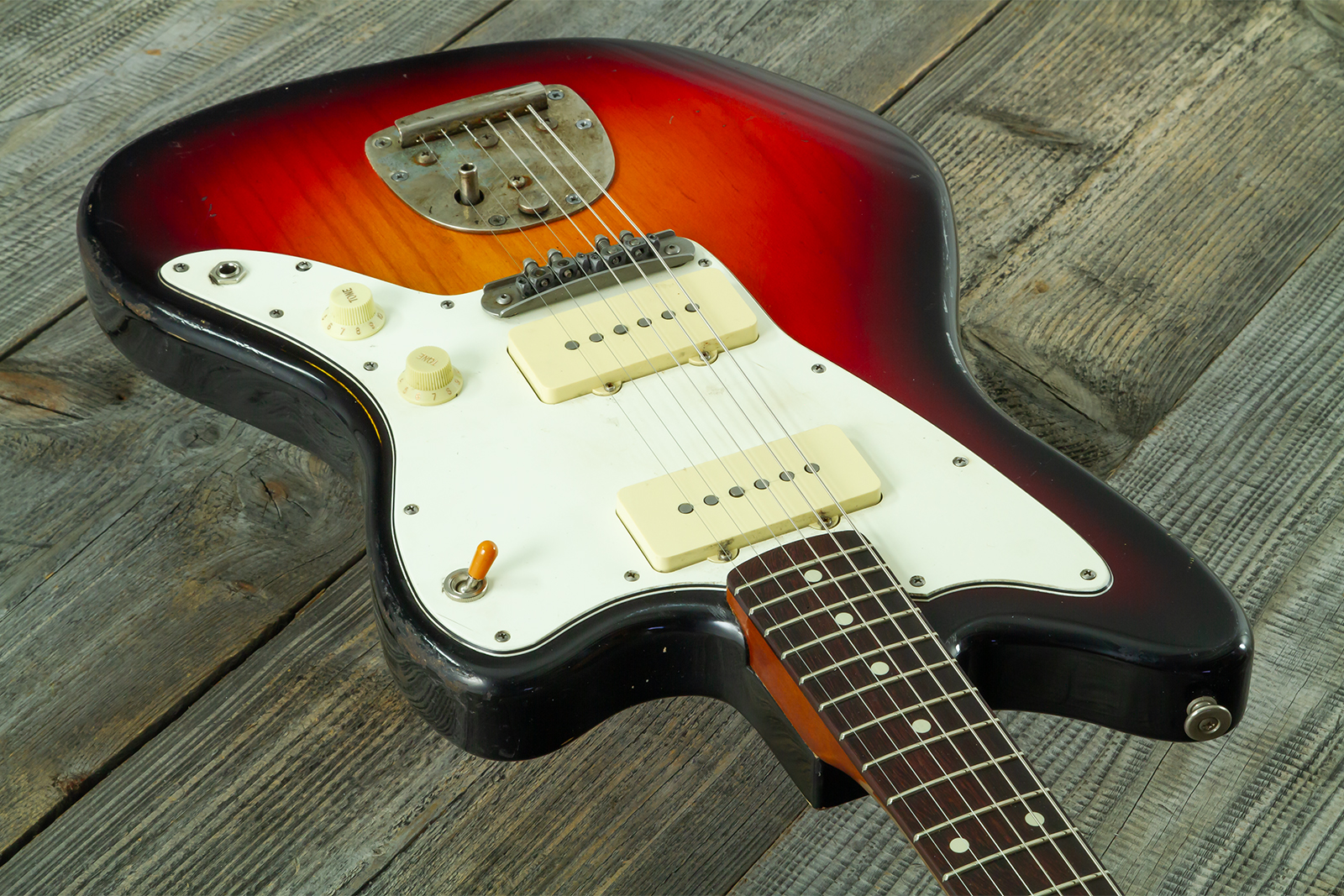 Haar Guitars Trad Jm 2s Fralin #43593 - Aged 3 Tone Sunburst - Retro-rock elektrische gitaar - Variation 3