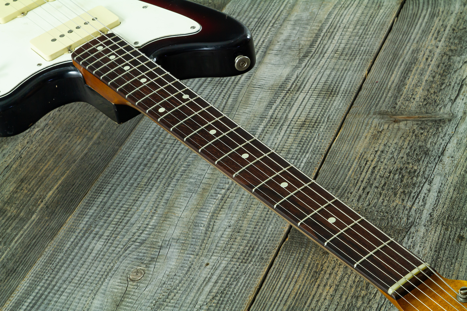 Haar Guitars Trad Jm 2s Fralin #43593 - Aged 3 Tone Sunburst - Retro-rock elektrische gitaar - Variation 6