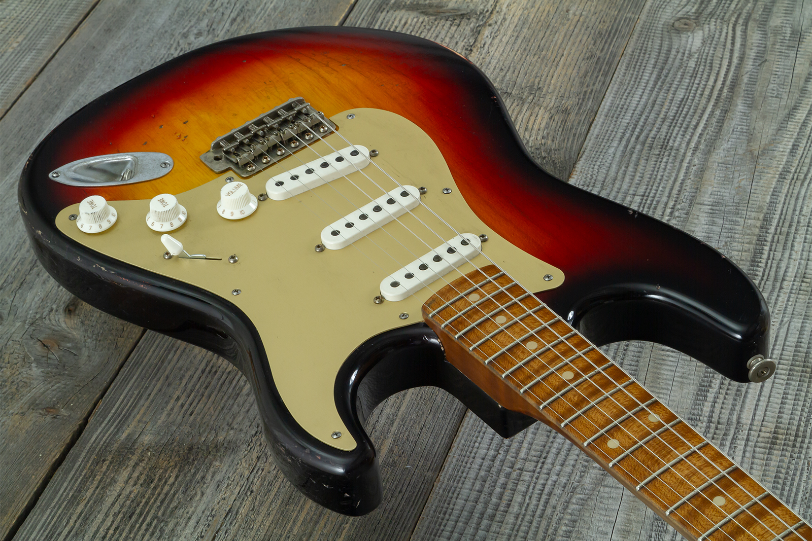 Haar Guitars Trad S 3s Kloppmann Mn #43485 - Aged 3 Tone Sunburst - Elektrische gitaar in Strat vorm - Variation 2