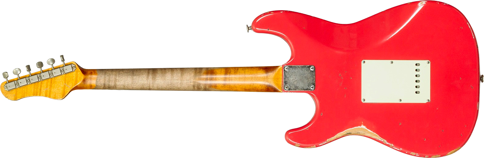 Haar Guitars Trad S 3s Klopppmann Trem Rw #43486 - Aged Fiesta Red - Elektrische gitaar in Strat vorm - Variation 1