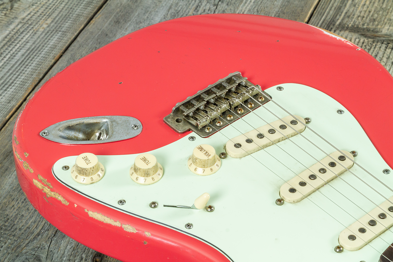 Haar Guitars Trad S 3s Klopppmann Trem Rw #43486 - Aged Fiesta Red - Elektrische gitaar in Strat vorm - Variation 3