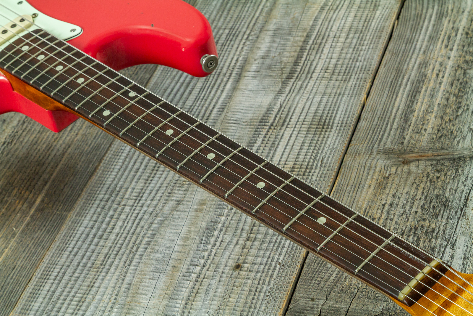 Haar Guitars Trad S 3s Klopppmann Trem Rw #43486 - Aged Fiesta Red - Elektrische gitaar in Strat vorm - Variation 5