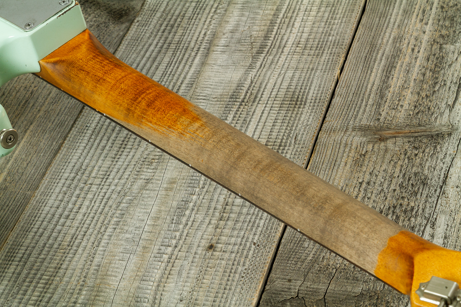 Haar Guitars Trad S 3s Lindy Fralin Trem Rw #43487 - Aged Surf Green - Elektrische gitaar in Strat vorm - Variation 9