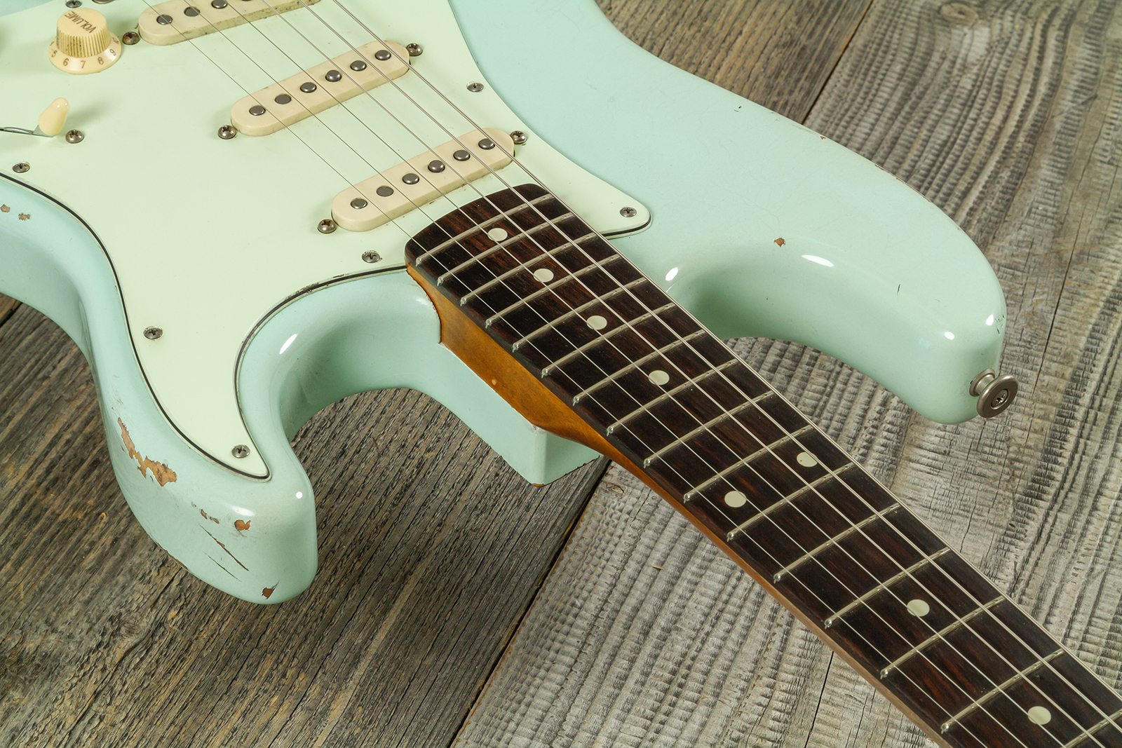 Haar Guitars Trad S 3s Lindy Fralin Trem Rw #43487 - Aged Surf Green - Elektrische gitaar in Strat vorm - Variation 4