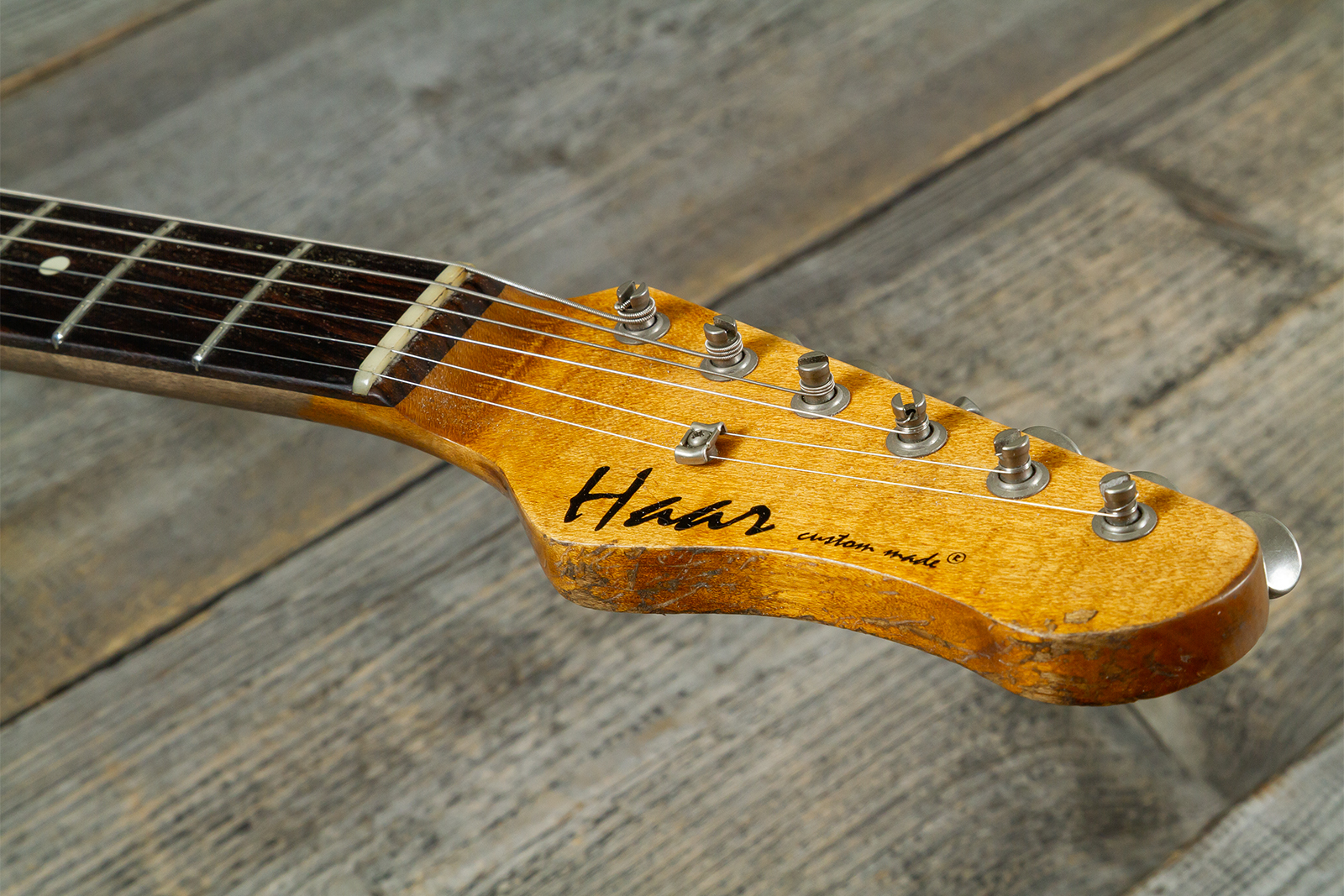 Haar Guitars Trad S 3s Lindy Fralin Trem Rw #43487 - Aged Surf Green - Elektrische gitaar in Strat vorm - Variation 6