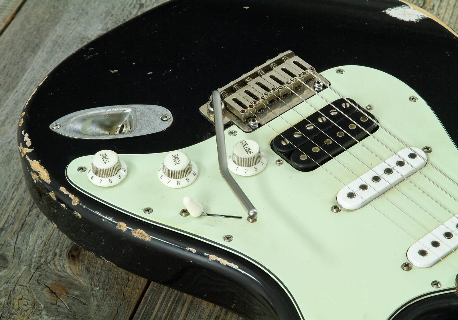 Haar Guitars Trad S Hss Amber Trem Rw #43517 - Aged Black - Elektrische gitaar in Strat vorm - Variation 5