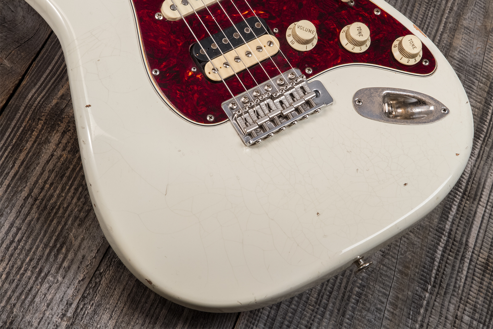 Haar Guitars Trad S Hss Lindy Fralin Trem Rw #42275 - Aged Olympic White - Elektrische gitaar in Str-vorm - Variation 3
